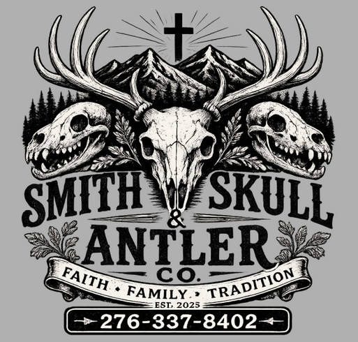 Smith Skull & Antler Co. Fall Fundraiser shirt design - zoomed