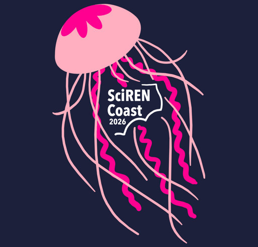 Shirts for Science: SciREN Coast 2026 Fundraiser shirt design - zoomed