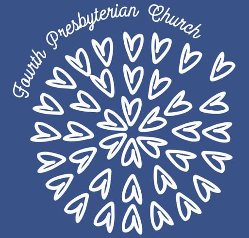 Fourth Fest - white hearts shirt design - zoomed