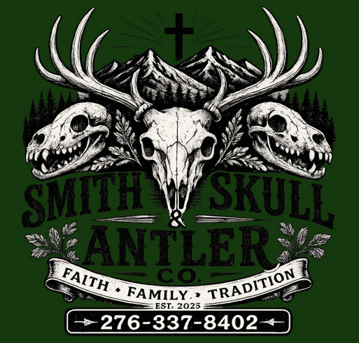Smith Skull & Antler Co. Fall Fundraiser shirt design - zoomed
