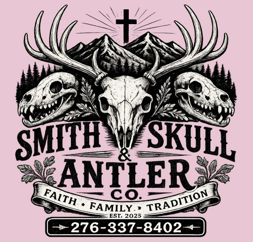 Smith Skull & Antler Co. Fall Fundraiser shirt design - zoomed
