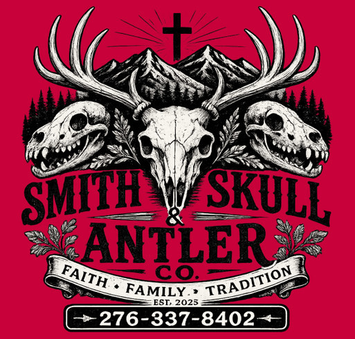 Smith Skull & Antler Co. Fall Fundraiser shirt design - zoomed