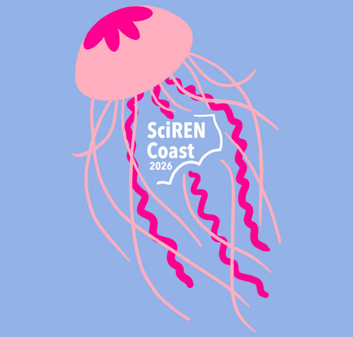 Shirts for Science: SciREN Coast 2026 Fundraiser shirt design - zoomed