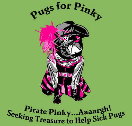 Pirate Pinky Seeking Treasure for PFP shirt design - zoomed