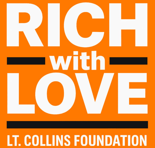 Rich with Love Fundraiser - Orange Crewneck Sweatshirt shirt design - zoomed