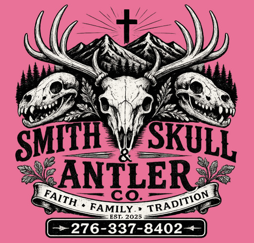Smith Skull & Antler Co. Fall Fundraiser shirt design - zoomed