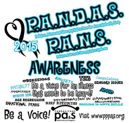 2015 PANDAS/PANS Awareness T-shirts shirt design - zoomed