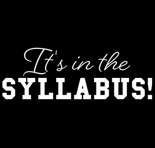 It's in the Syllabus Swag shirt design - zoomed