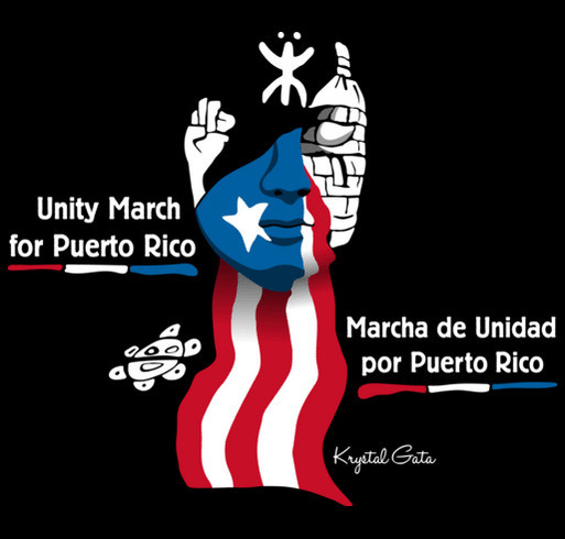 Unity March for Puerto Rico shirt design - zoomed