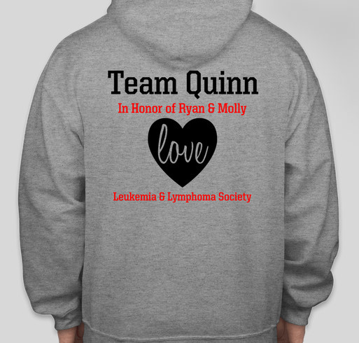 Team Quinn The Leukemia & Lymphoma Society Man & Woman of the Year 2015 Fundraiser - unisex shirt design - back