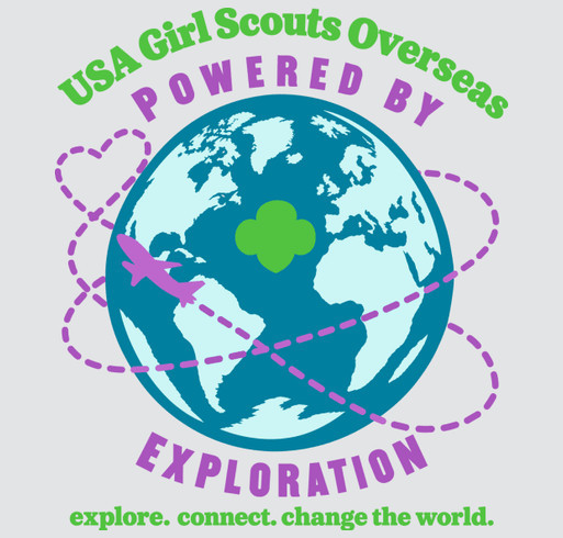 USA Girl Scouts Overseas - Powered by Exploration Apparel Collection shirt design - zoomed