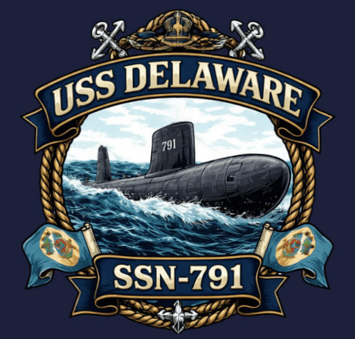 USS Delaware FRG shirt design - zoomed