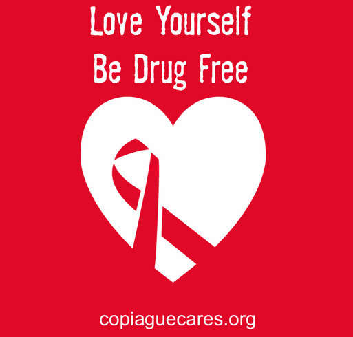 2014 Red Ribbon Week - "Love Yourself, Be Drug Free" shirt design - zoomed
