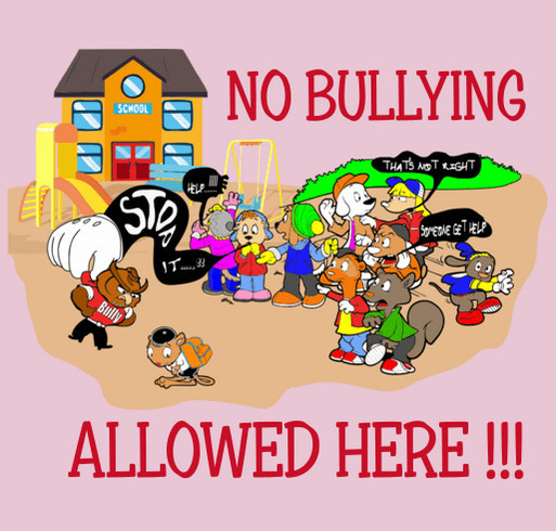 "NO BULLYING ALLOWED HERE" shirt design - zoomed