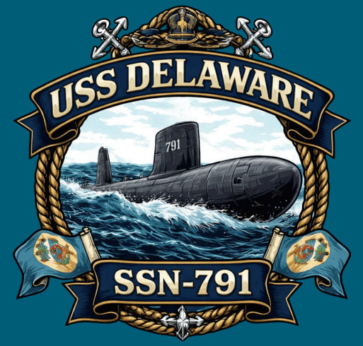 USS Delaware FRG shirt design - zoomed