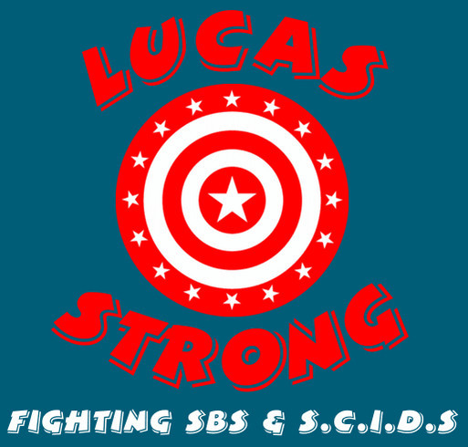 Lucas Strong fighting SBS & SCIDS shirt design - zoomed