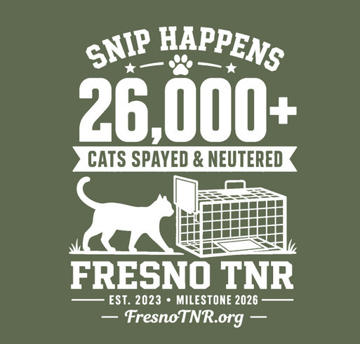 Celebrating 26,000 Spays and Neuters - White Image shirt design - zoomed