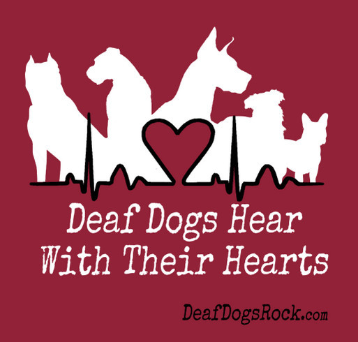 Pullover Hoodies - Deaf Dogs Hear With Their Hearts shirt design - zoomed