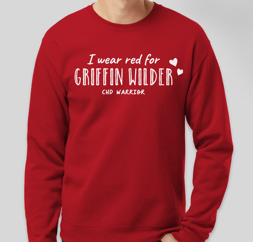 I Wear Red for Griffin Wilder Barg Fundraiser - unisex shirt design - front