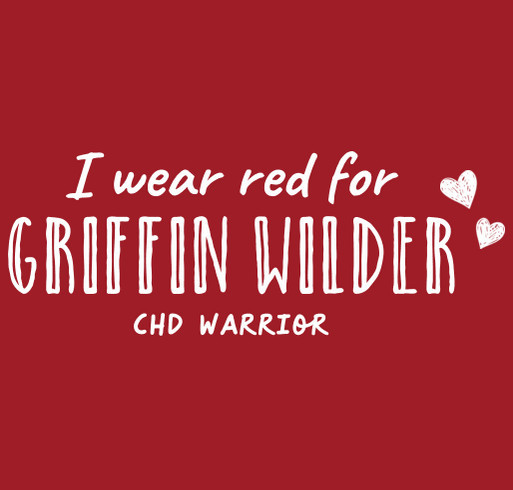 I Wear Red for Griffin Wilder Barg shirt design - zoomed
