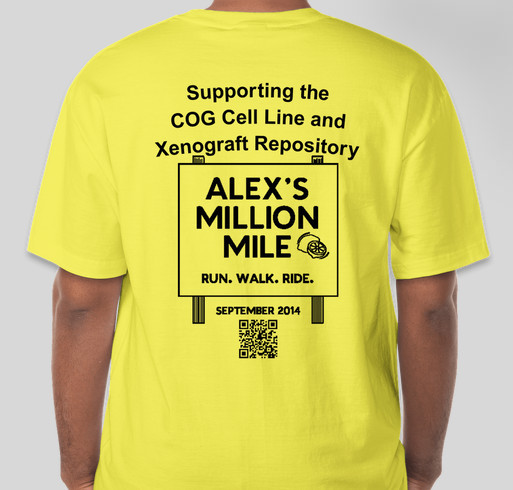 Team Cellbusters for Alex's Million Mile Fundraiser - unisex shirt design - back