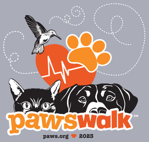 Join the movement to help animals in style with PAWSwalk merch! shirt design - zoomed