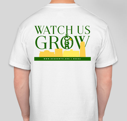 East Cleveland Growth Association Gear - White ECGA Text Fundraiser - unisex shirt design - back