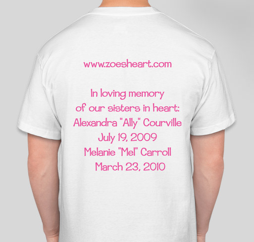 LifeBanc Gift of Life Walk/Run - Team Zoe's Heart Fundraiser - unisex shirt design - back