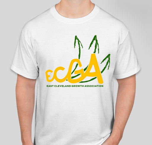 East Cleveland Growth Association Gear - Black ECGA Text Fundraiser - unisex shirt design - front
