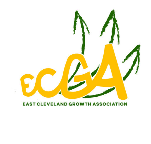 East Cleveland Growth Association Gear - White ECGA Text shirt design - zoomed