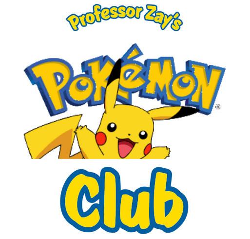 Professor Zay's Pokémon Club shirt design - zoomed
