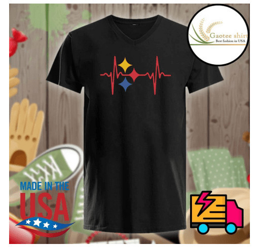 Pittsburgh Steelers heartbeat shirt shirt design - zoomed