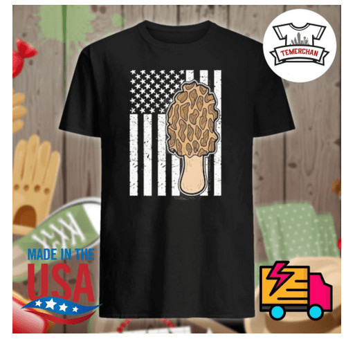 Mushroom American flag shirt shirt design - zoomed