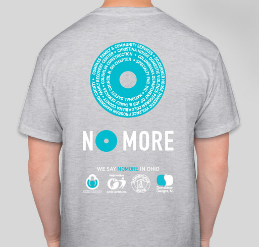 NO MORE DOMESTIC VIOLENCE & SEXUAL ASSAULT T-Shirt Fundraiser - unisex shirt design - back