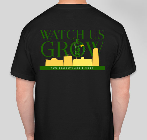 East Cleveland Growth Association Gear - Black ECGA Text Fundraiser - unisex shirt design - back