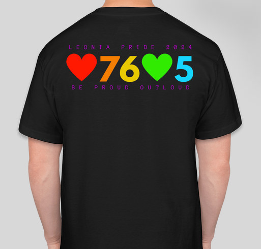 Leonia PRIDE 2024! Fundraiser - unisex shirt design - back