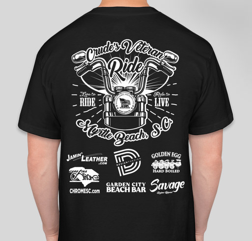 Crudes 12th Annual Veteran Ride Shirts and more Fundraiser - unisex shirt design - back