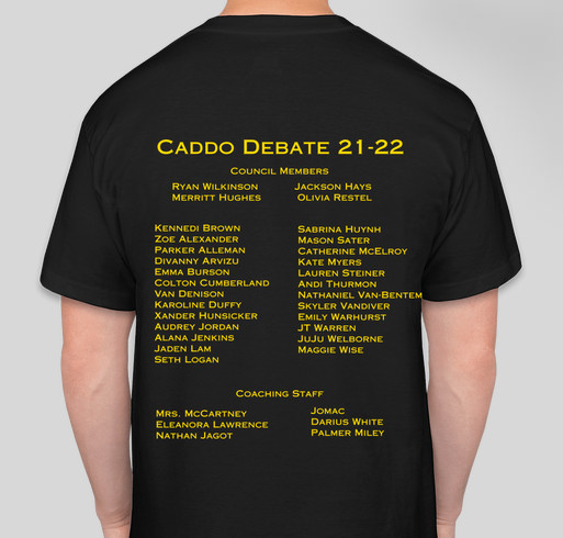 Caddo Debate T-shirts 21-22 Fundraiser - unisex shirt design - back