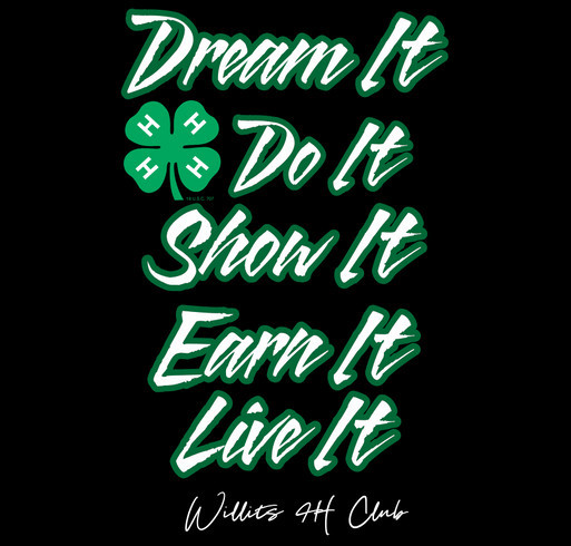 Willits 4H Club Fundraiser shirt design - zoomed