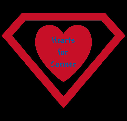 Hearts for Conner shirt design - zoomed