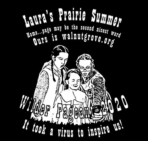 BACK & WHITE HOME…PAGE: Must Have T-SHIRT Souvenir of Laura’s Prairie Summer shirt design - zoomed
