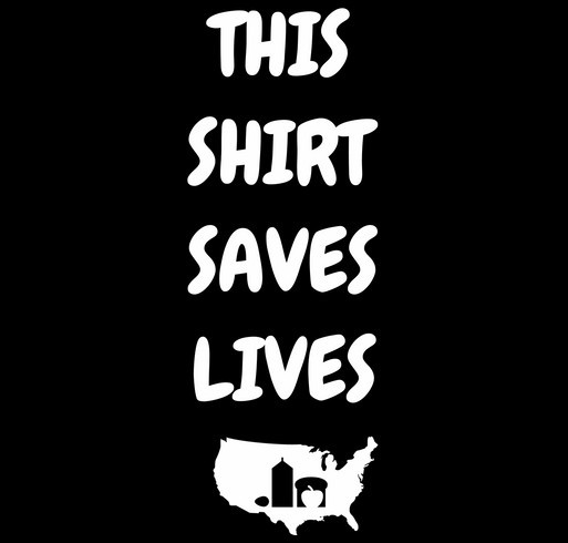 T-Shirt Saves Lives - Black shirt design - zoomed