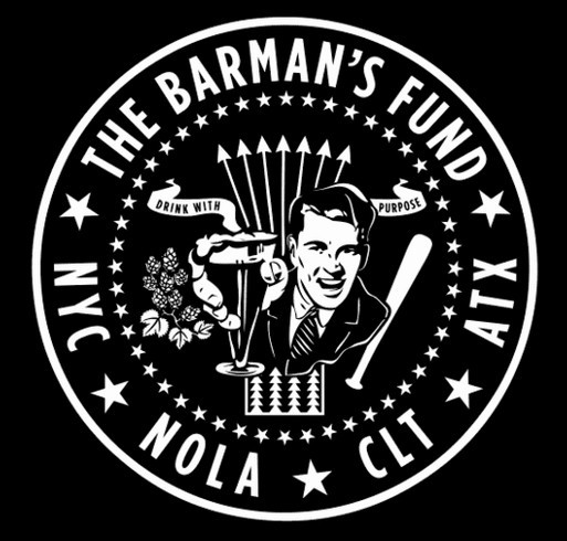 The Barman's Fund NOLA shirt design - zoomed