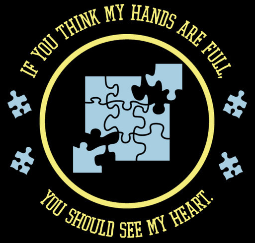 Support for Autism service dog training. shirt design - zoomed