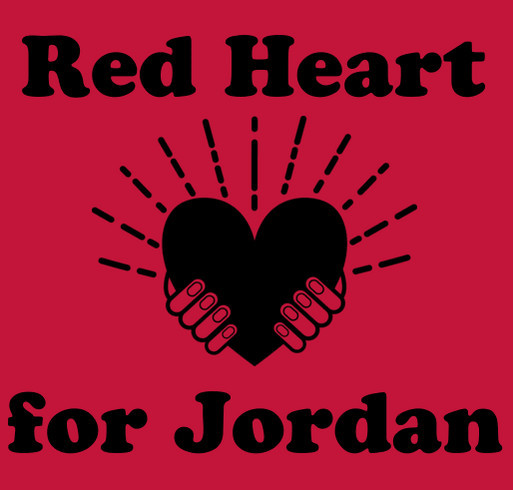 Red Heart for Jordan shirt design - zoomed