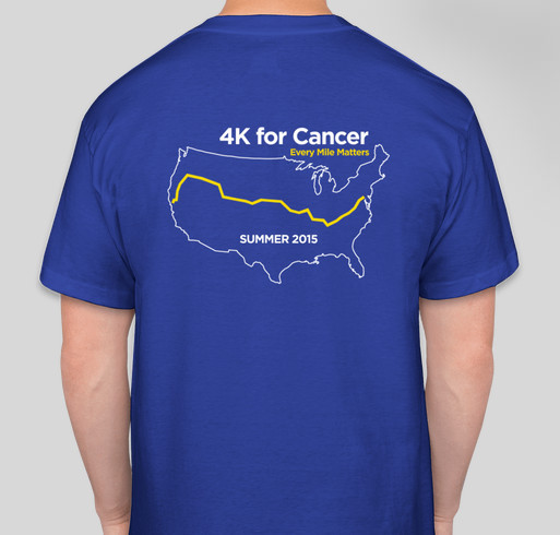 4K for Cancer Bike Across America Cycling Gear Fundraiser Fundraiser - unisex shirt design - back
