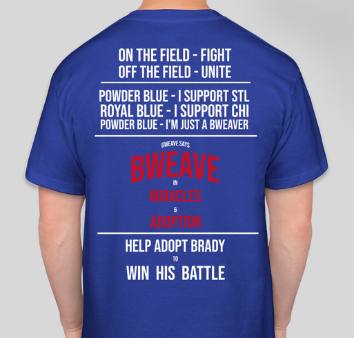 Brady's Transplant Battle Fundraiser - unisex shirt design - back