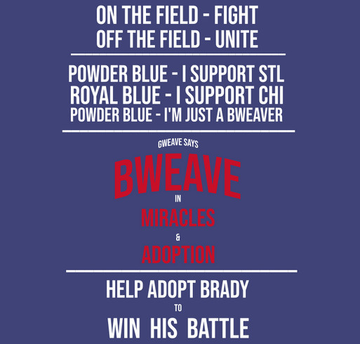 Brady's Transplant Battle shirt design - zoomed