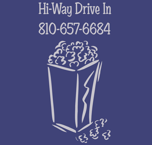 Hi Way Drive In digital projector fundraiser shirt design - zoomed