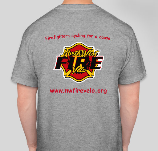 NW Fire Velo - Firefighters bicycling for Veterans and First Responders Fundraiser - unisex shirt design - back